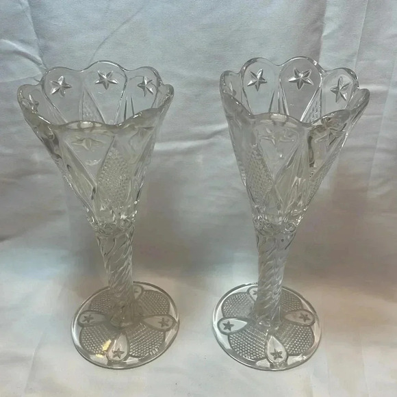 Vintage Celestial Star Crystal Goblets Glasses - Picture 3 of 4